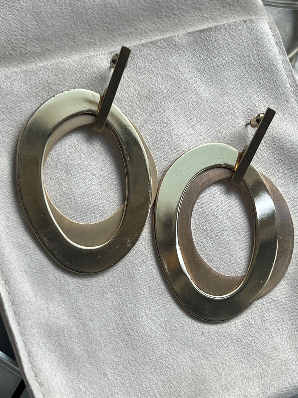 COS｜Gold Open Oval Drop Earrings